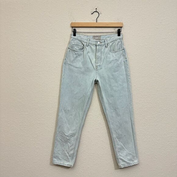 EVERLANE 90s Cheeky Jeans Light Blue Denim Cotton High Rise Cropped - Picture 1 of 14